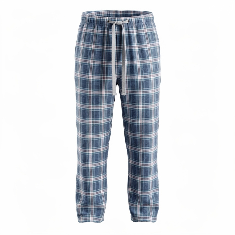 Source Unknown Blue and White Plaid Joggers